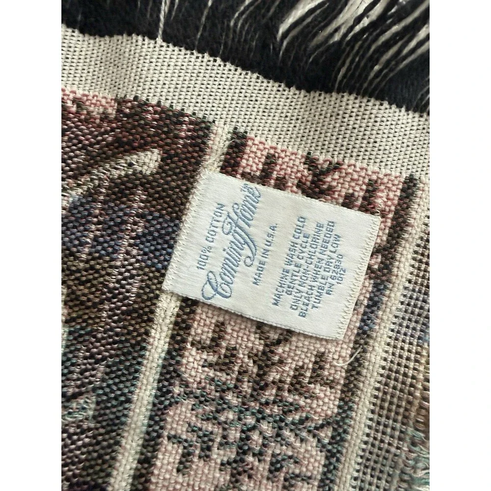Winter Village Horse tapestry throw Coming Home 100% cotton 67